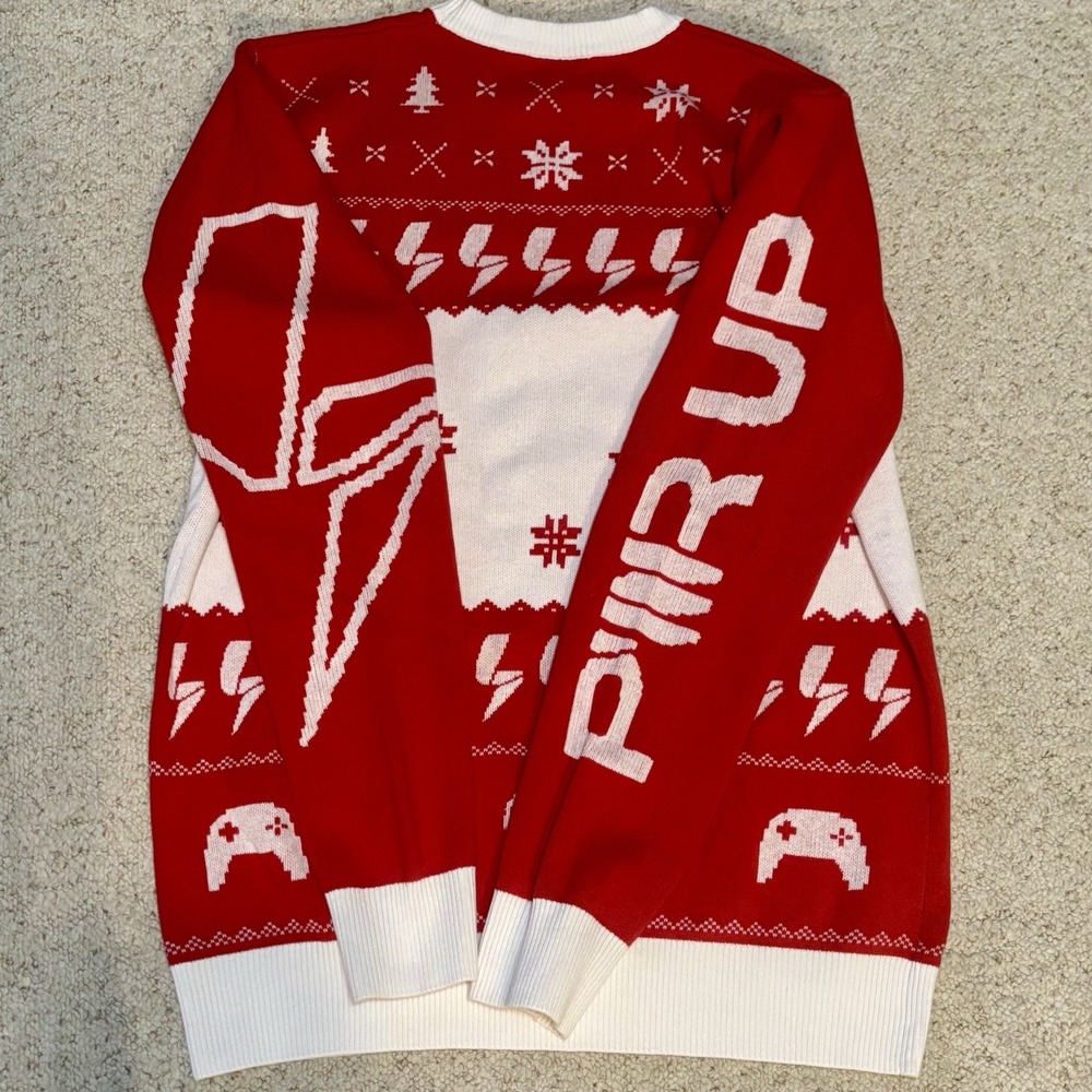 PWR.SUPPLY Sweater PWR UP Lightning Bolt Snowflake Gaming &Content Creator Sz XL - Picture 4 of 8